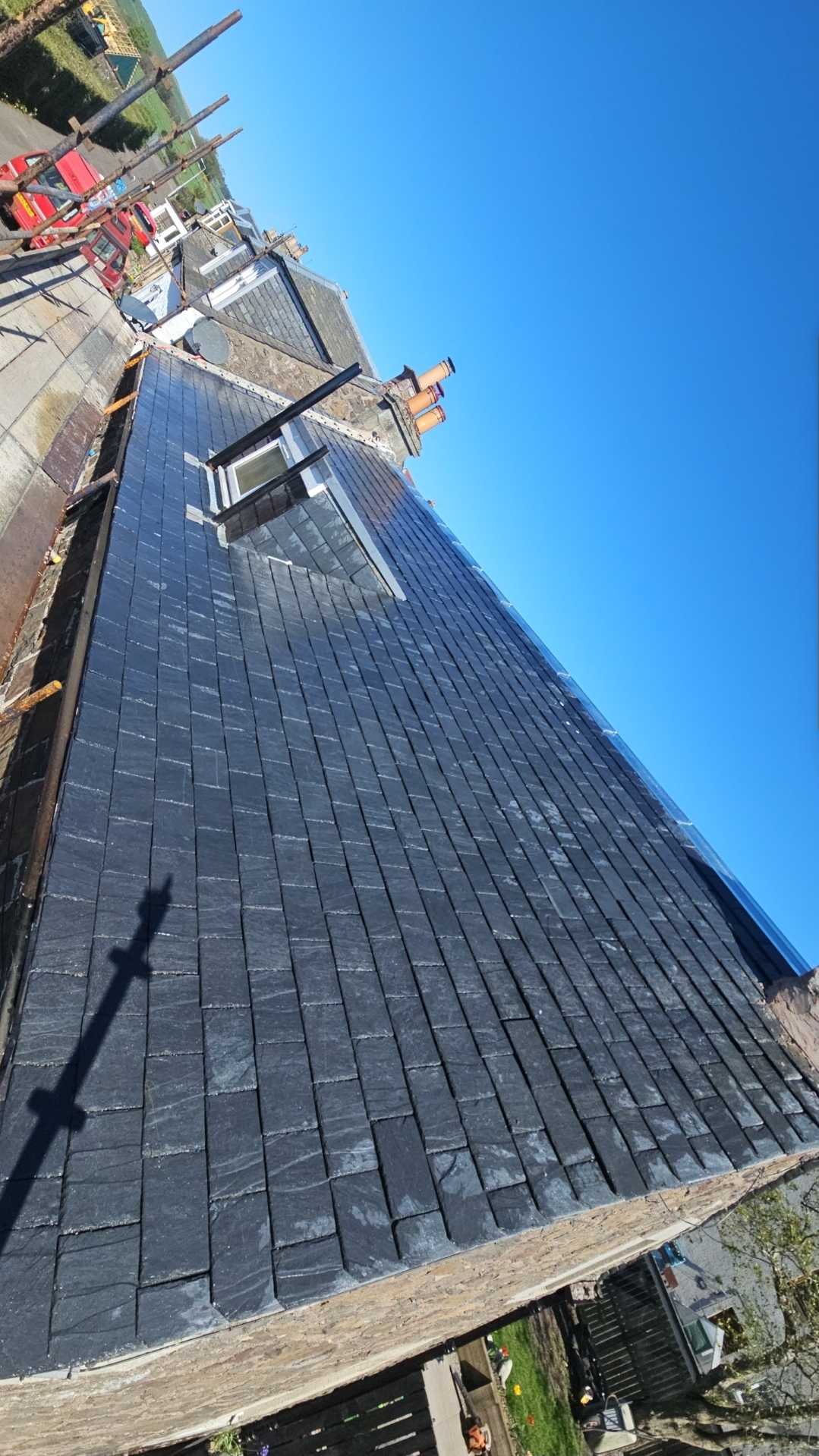 New slate roofing work